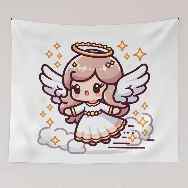Item preview, Kawaii Pleasant Angel With A Shimmering Tiara designed and sold by CanvasCutie.