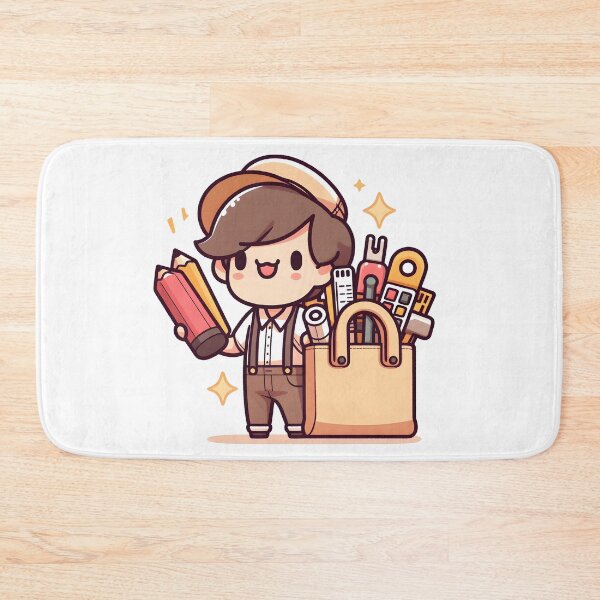 Item preview, Kawaii Graphic Designer Wearing A Tote Bag With Design Tools Print designed and sold by CanvasCutie.