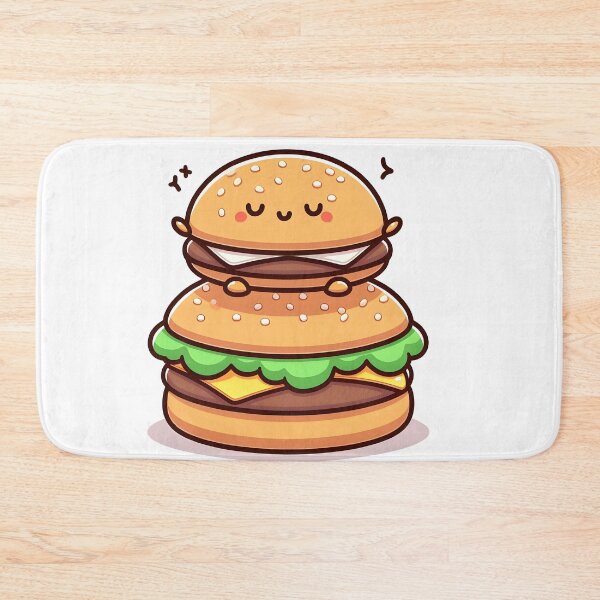 Item preview, Kawaii Burger Balancing On Burger Bun designed and sold by CanvasCutie.