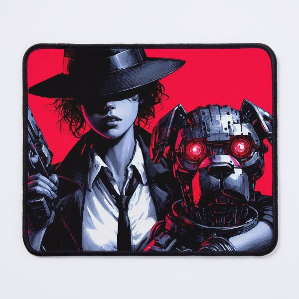 Item preview, Cyberpunk mafia girl with dog designed and sold by RESToRAPTOR.