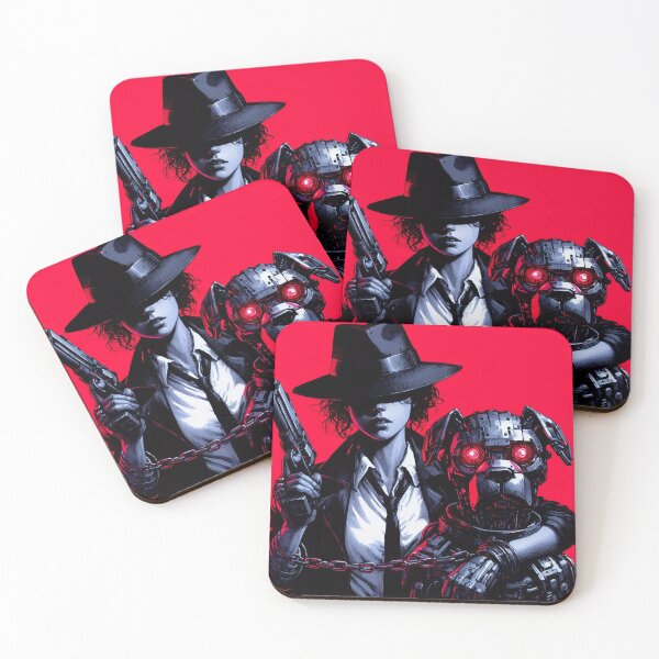 Item preview, Cyberpunk mafia girl with dog designed and sold by RESToRAPTOR.