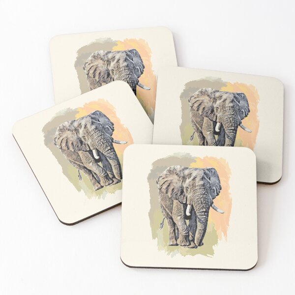 Item preview, African Elephant Line & Wash Watercolor for Elephant Fans designed and sold by Scotch Macaskill.