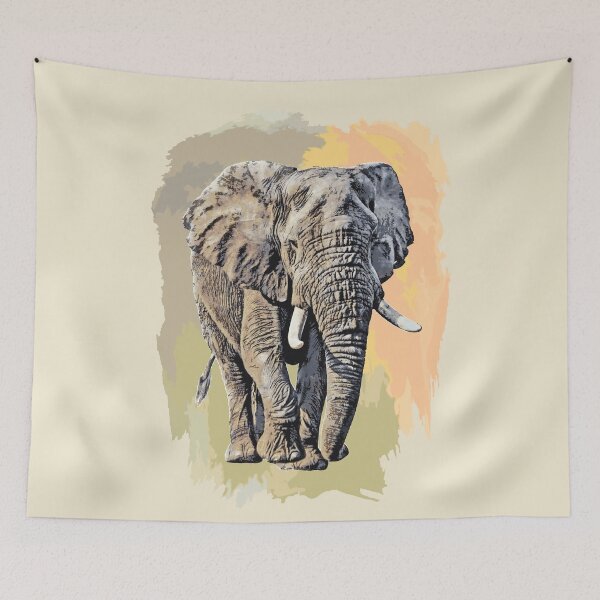 Item preview, African Elephant Line & Wash Watercolor for Elephant Fans designed and sold by Scotch Macaskill.