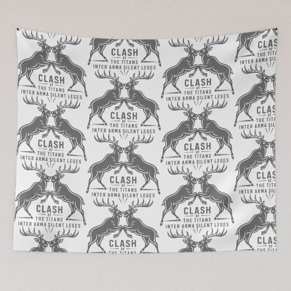 Item preview, CLASH OF THE TITANS: Antlers Lock in Black and White Silence designed and sold by SplashTastic.