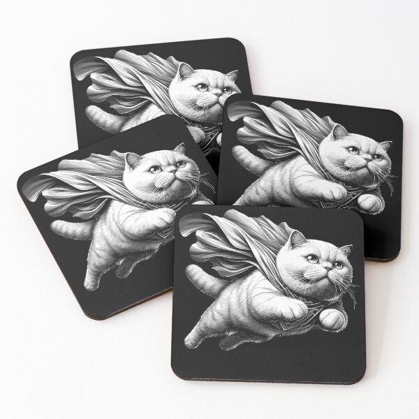Item preview, Super cat BKH white British Shorthair gift designed and sold by Pineapple-Tree.