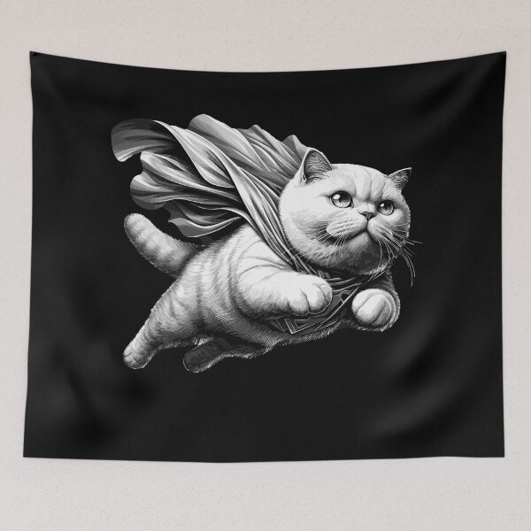 Item preview, Super cat BKH white British Shorthair gift designed and sold by Pineapple-Tree.