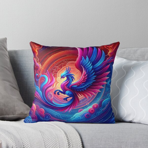 Item preview, Mythical Phoenix in Cosmic Dance - Vibrant Fantasy Art designed and sold by PillowTalkyZone.