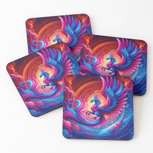 Item preview, Mythical Phoenix in Cosmic Dance - Vibrant Fantasy Art designed and sold by PillowTalkyZone.