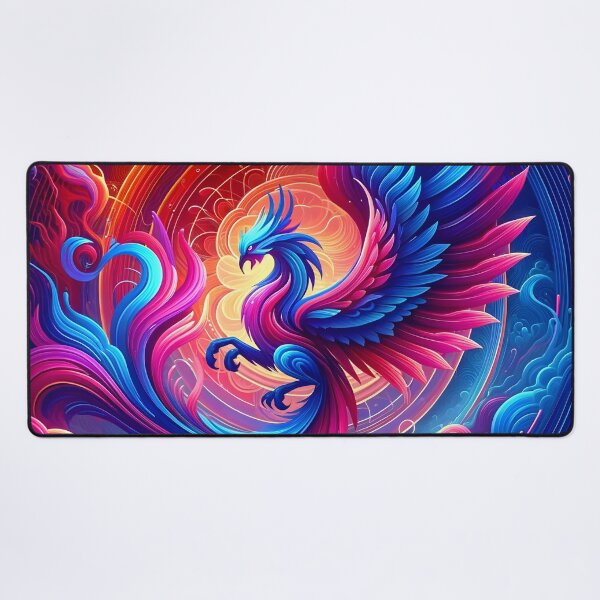 Item preview, Mythical Phoenix in Cosmic Dance - Vibrant Fantasy Art designed and sold by PillowTalkyZone.