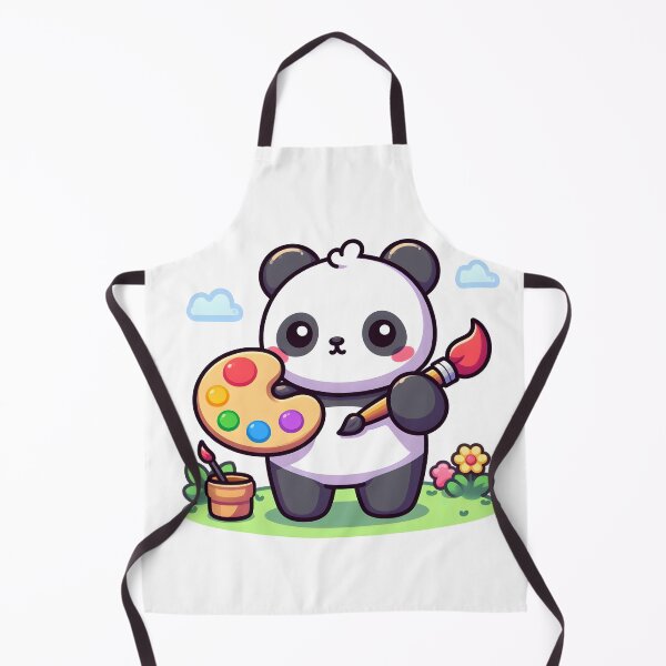 Item preview, Kawaii Panda With Painter'S Palette designed and sold by CanvasCutie.