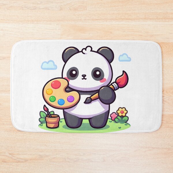 Item preview, Kawaii Panda With Painter'S Palette designed and sold by CanvasCutie.