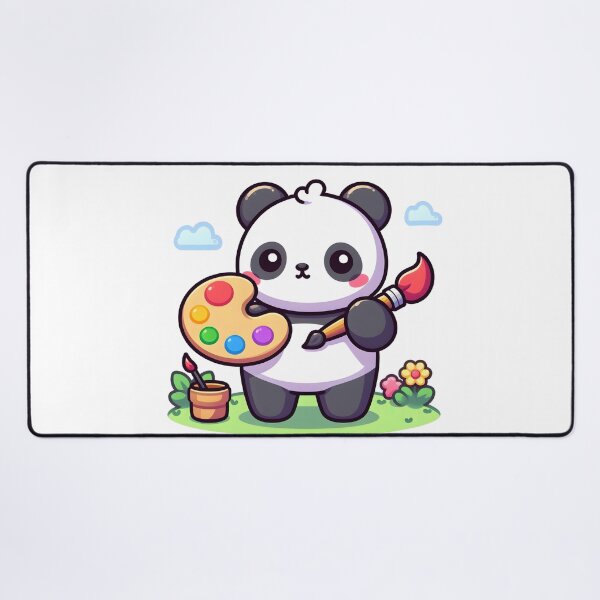 Item preview, Kawaii Panda With Painter'S Palette designed and sold by CanvasCutie.