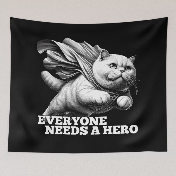 Item preview, Super Cat Hero BKH white British Shorthair Gift designed and sold by Pineapple-Tree.