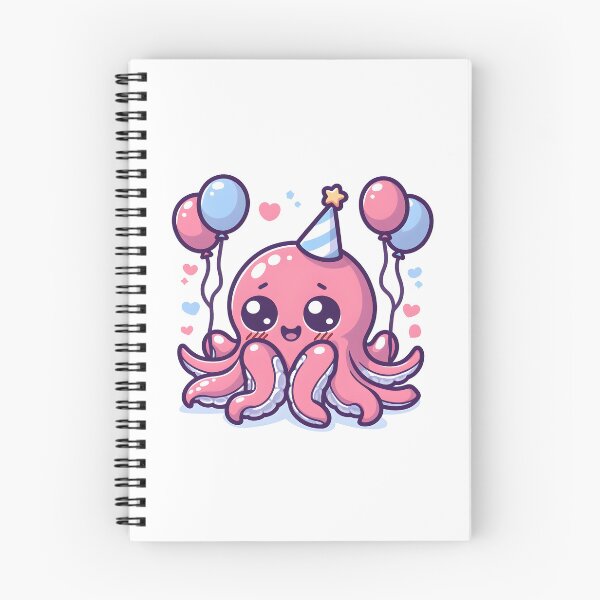 Item preview, Kawaii Blushing Kraken With A Party Hat designed and sold by CanvasCutie.