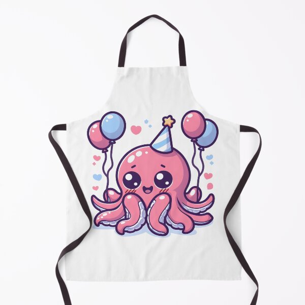 Item preview, Kawaii Blushing Kraken With A Party Hat designed and sold by CanvasCutie.