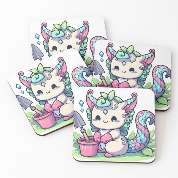 Item preview, Kawaii Delightful Chimera With Gardening Gloves Gardening designed and sold by CanvasCutie.