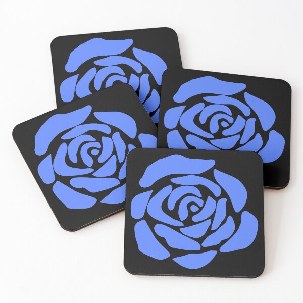 Item preview, Elegant Blue on Black Rose Minimalist Bauhaus Shapes Mania designed and sold by Shapes-Mania.