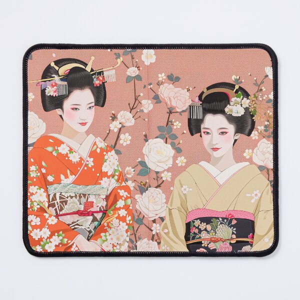 Item preview, Three Japanese Maiko Surrounded By Flowers designed and sold by kansaikate.