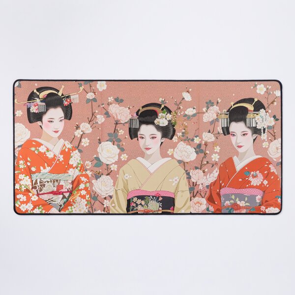 Item preview, Three Japanese Maiko Surrounded By Flowers designed and sold by kansaikate.
