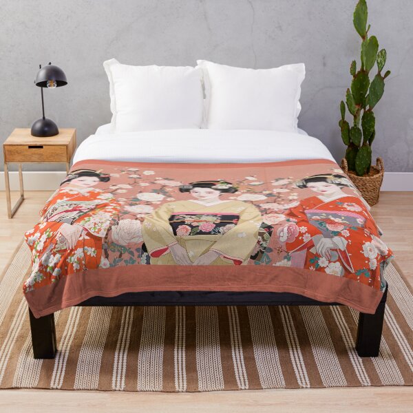 Item preview, Three Japanese Maiko Surrounded By Flowers designed and sold by kansaikate.