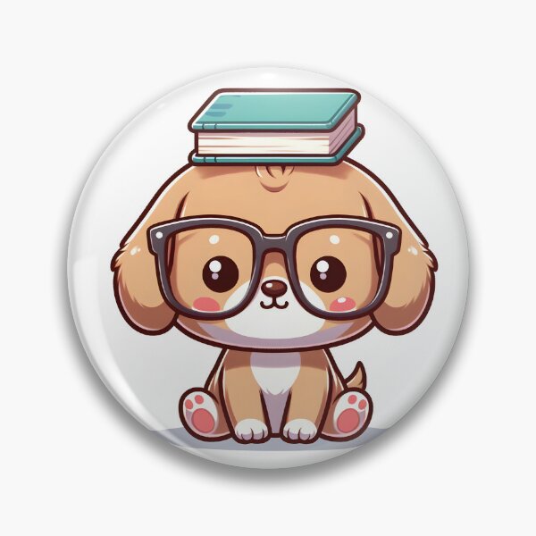 Item preview, Kawaii Puppy With Glasses And Book designed and sold by CanvasCutie.