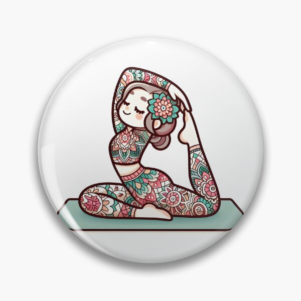 Item preview, Kawaii Yoga Instructor With Mandala-Patterned Leggings designed and sold by CanvasCutie.