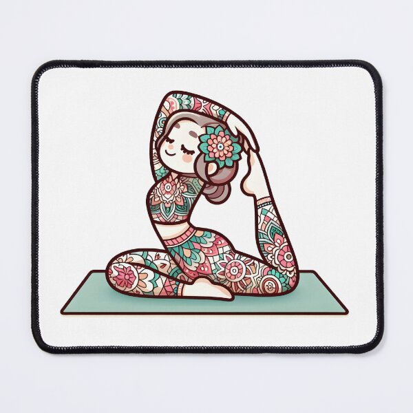 Item preview, Kawaii Yoga Instructor With Mandala-Patterned Leggings designed and sold by CanvasCutie.