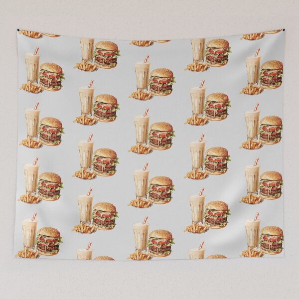 Aperçu de l'œuvre Cheeseburger au Bœuf, Frites et Milkshake créée et vendue par Alicia Chee.