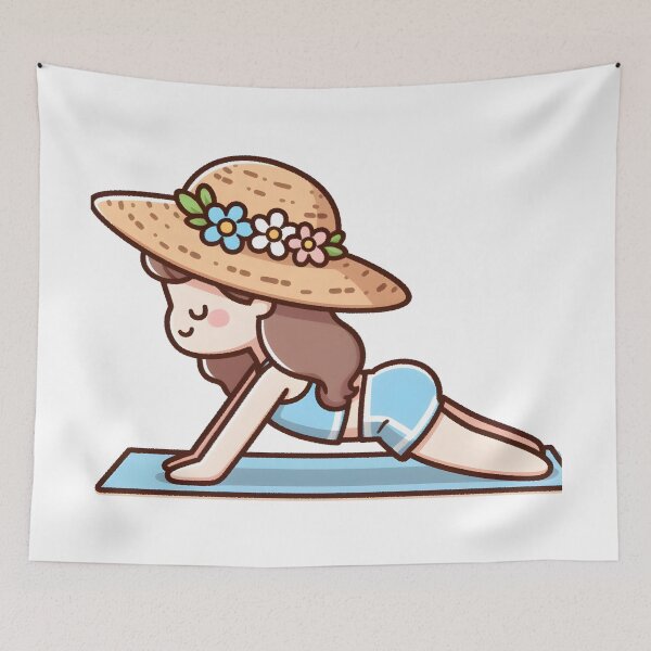 Item preview, Kawaii Yoga Instructor With Sun Hat designed and sold by CanvasCutie.