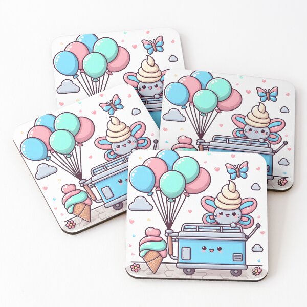 Item preview, Kawaii Ice Cream Maker With Butterfly Wings And Balloons designed and sold by CanvasCutie.