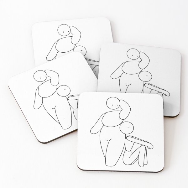 Item preview, Thin figure leaning on chubby figure designed and sold by selkaycik.