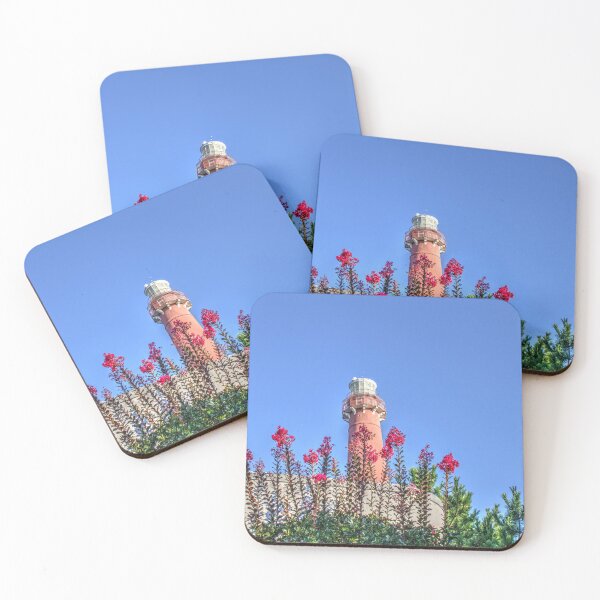 Item preview, Historic Barnegat Lighthouse with Crape Myrtle Adding  Coastal Color  designed and sold by BradKnorrArt.