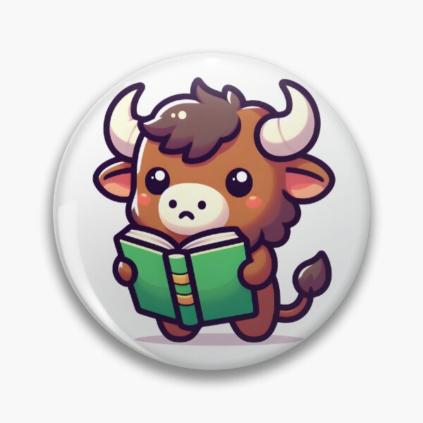Item preview, Kawaii Curious Minotaur With Book designed and sold by CanvasCutie.