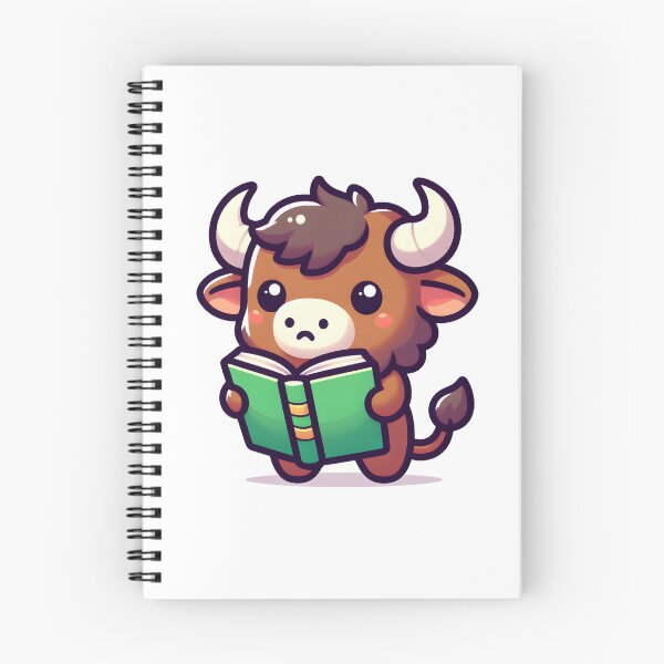 Item preview, Kawaii Curious Minotaur With Book designed and sold by CanvasCutie.