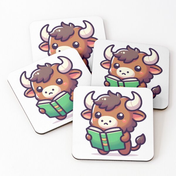 Item preview, Kawaii Curious Minotaur With Book designed and sold by CanvasCutie.