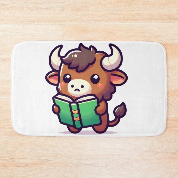 Item preview, Kawaii Curious Minotaur With Book designed and sold by CanvasCutie.