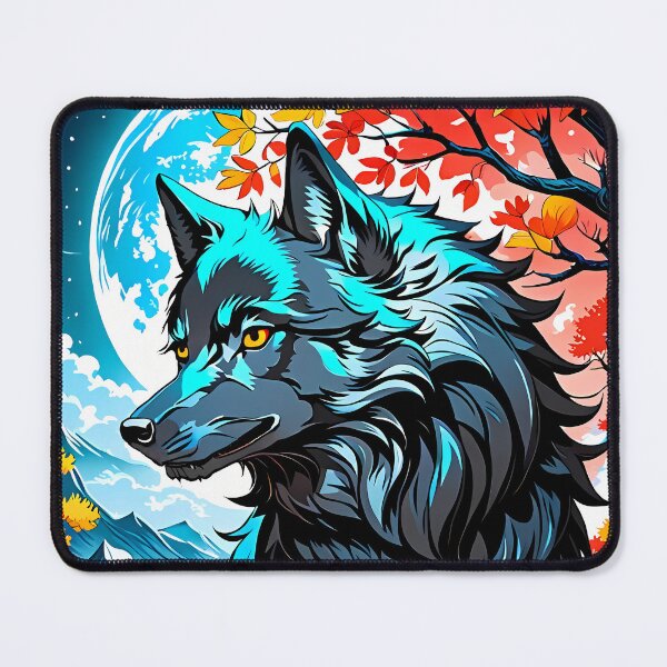 Item preview, Black Wolf in Autumn, Ai Generated Art designed and sold by ACC .
