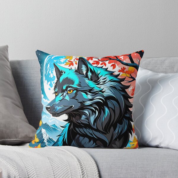Item preview, Black Wolf in Autumn, Ai Generated Art  designed and sold by ACC .