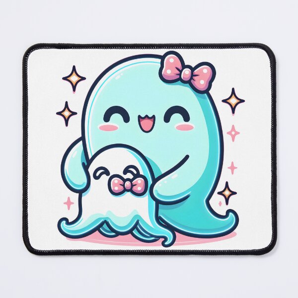 Item preview, Kawaii Luminous Banshee With Cute Bow Tie Hugging A Giant Plush Ghost Toy designed and sold by CanvasCutie.