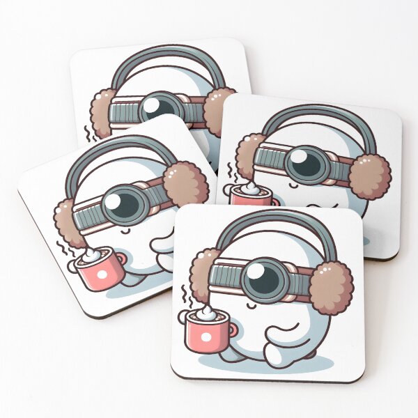 Item preview, Kawaii Darling Cyclops With Earmuffs Sipping Hot Cocoa designed and sold by CanvasCutie.