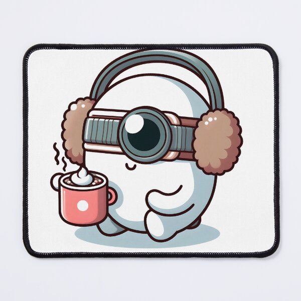 Item preview, Kawaii Darling Cyclops With Earmuffs Sipping Hot Cocoa designed and sold by CanvasCutie.