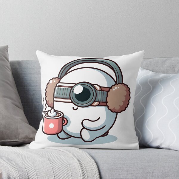 Item preview, Kawaii Darling Cyclops With Earmuffs Sipping Hot Cocoa designed and sold by CanvasCutie.