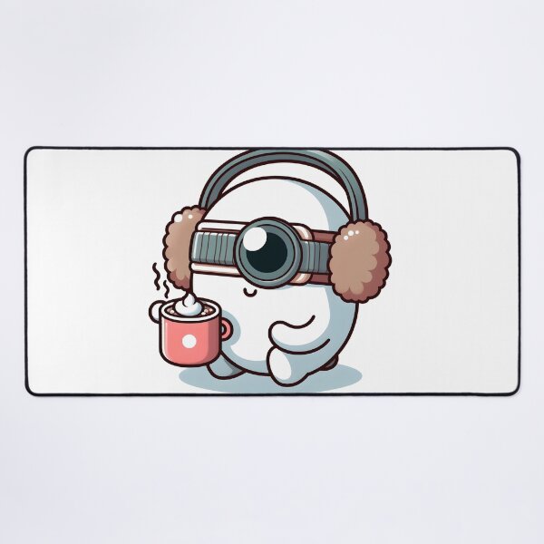 Item preview, Kawaii Darling Cyclops With Earmuffs Sipping Hot Cocoa designed and sold by CanvasCutie.