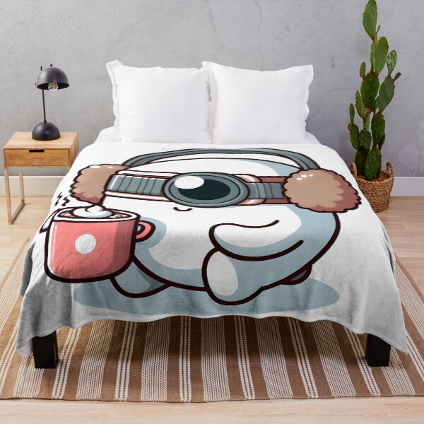 Item preview, Kawaii Darling Cyclops With Earmuffs Sipping Hot Cocoa designed and sold by CanvasCutie.