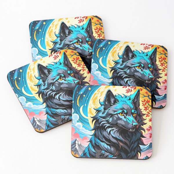 Item preview, Black Wolf in Autumn, Ai Generated Art  designed and sold by ACC .