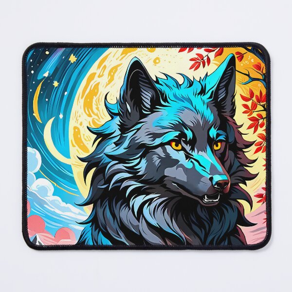 Item preview, Black Wolf in Autumn, Ai Generated Art designed and sold by ACC .