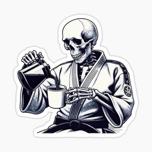 Item preview, Skeleton Drinking Coffee designed and sold by AcaiOutlet.