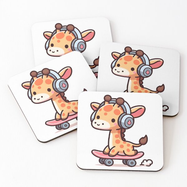 Item preview, Kawaii Giraffe With Headphones designed and sold by CanvasCutie.