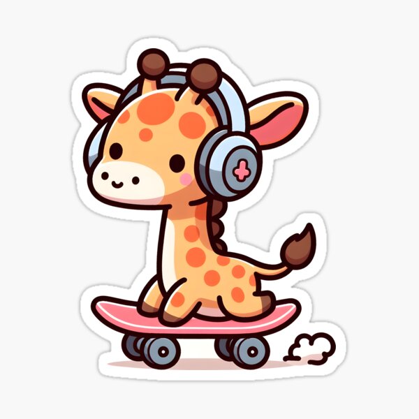 Item preview, Kawaii Giraffe With Headphones designed and sold by CanvasCutie.
