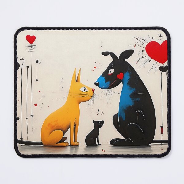Item preview, Dog and Cat Inspired by Miró designed and sold by YoshiArtDesign.